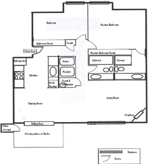 2 bedroom 2 bathroom Floorplan